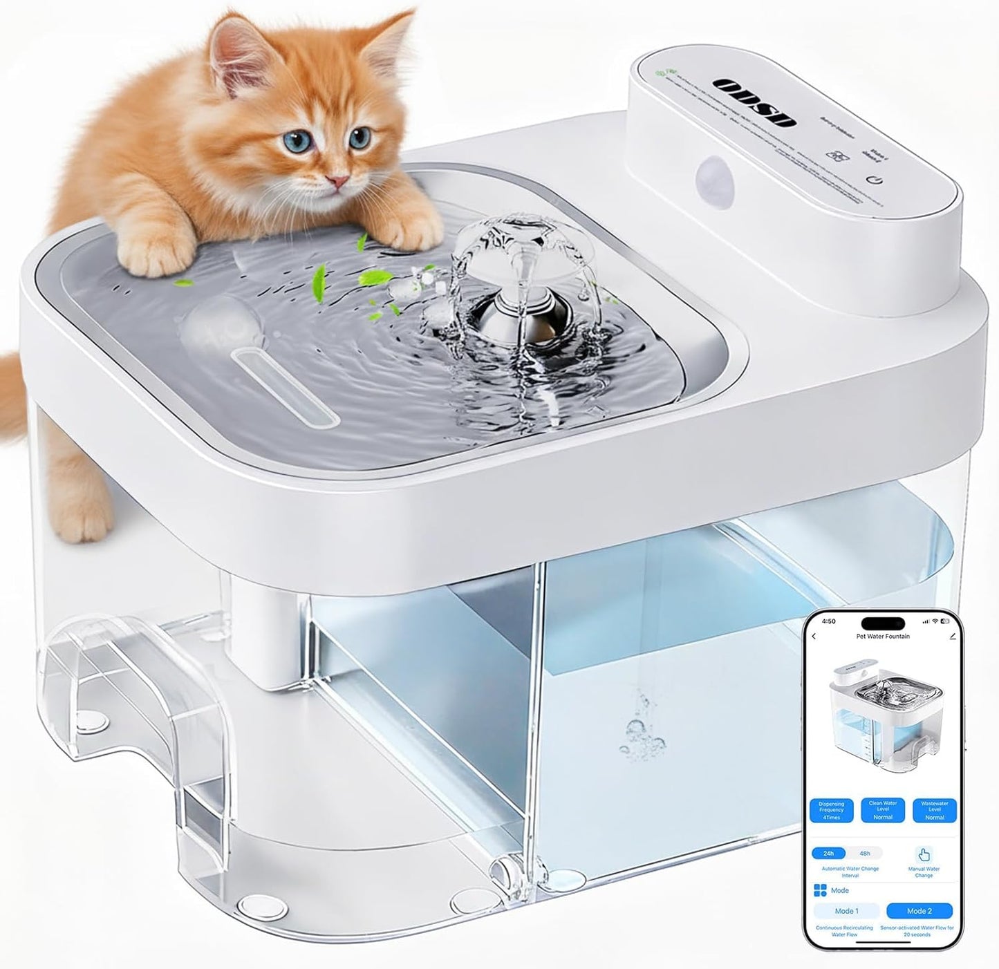 Cat Drinking Water Fountain